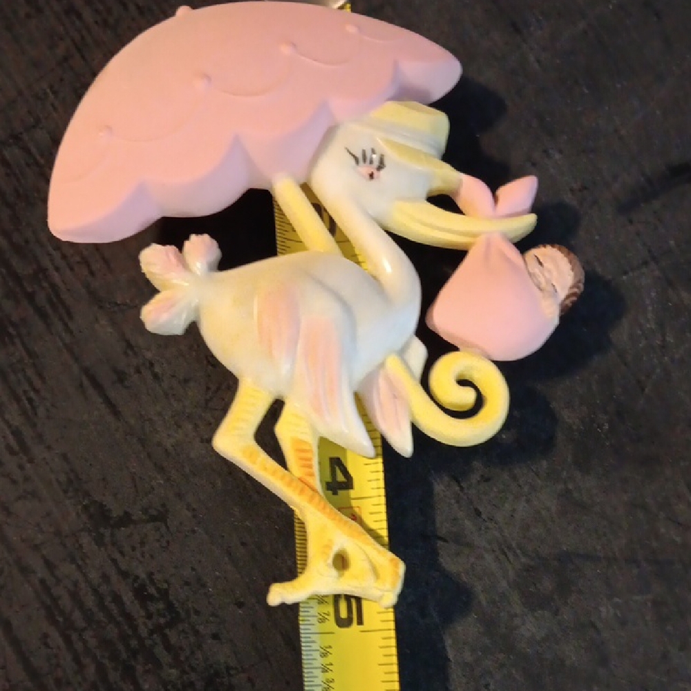 Pink and Yellow Stork Wall Decor